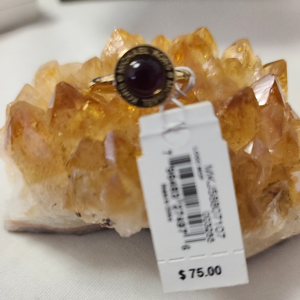 - Michael Kors Logo Purple Acetate Rosegold Ring - Picture 4 of 6